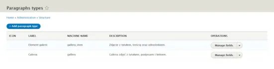 List of paragraph types