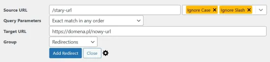Przekierowanie strony na WP