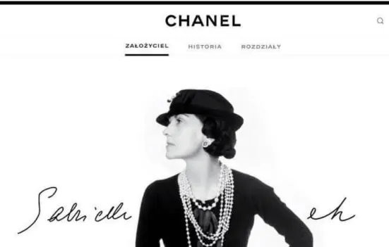 Flat design na stronie Chanel