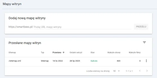 Mapa witryny w Google Search Console