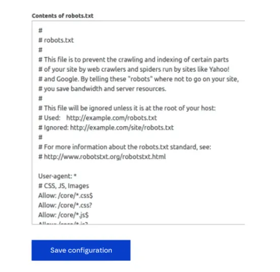 RobotsTxt instruction