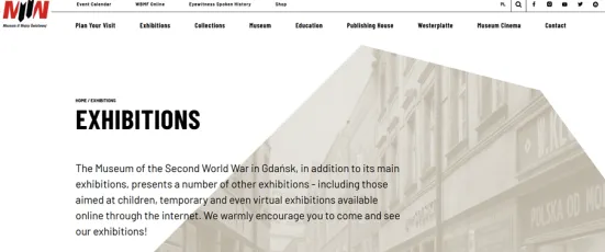Museum of the Second World War in Gdańsk homepage