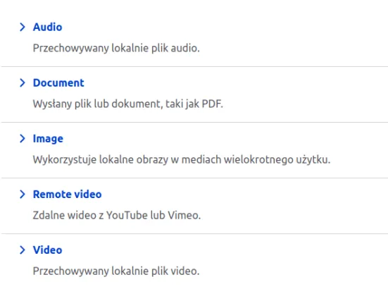 Typy multimediów w Drupalu