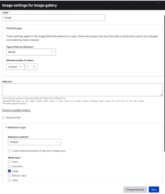 Drupal - image settings