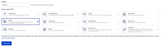 Drupal - pole zawartości - Media