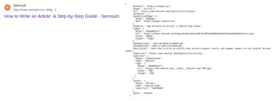 Structured data Schema Article