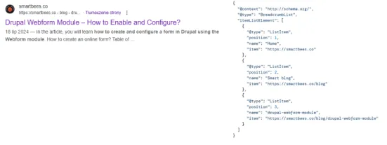 Structured data Schema Breadcrumb