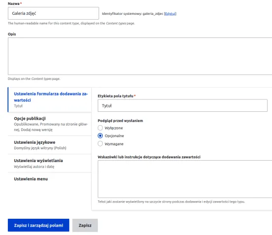 Zarządzanie polami w Drupalu