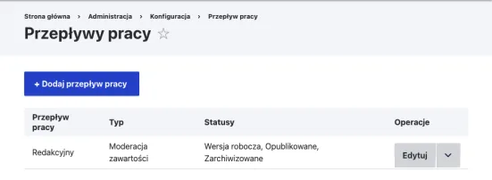 Workflows - dodawanie przepływu pracy w module
