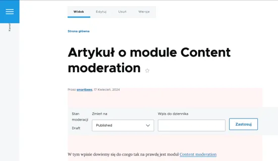 Jak zmienić status danej zawartości