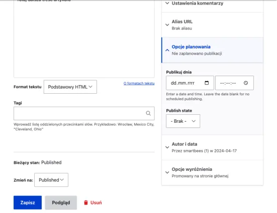 Moduł Scheduler do Drupala