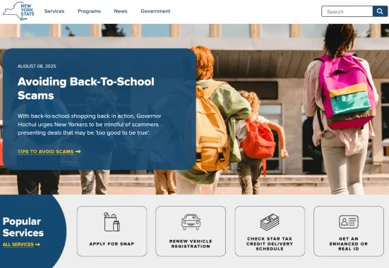 Strona internetowa stanu Nowy Jork na Drupalu