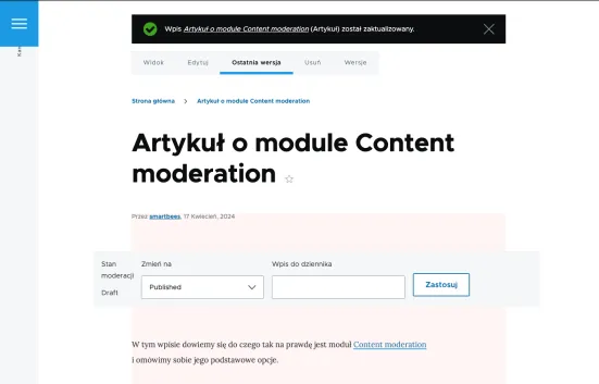 Jak zarządzać wersją roboczą contentu
