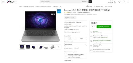 CTA na stronie x-kom