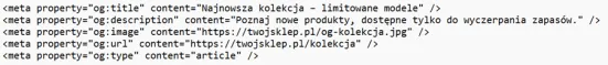 Osadzenie tagów Open Graph
