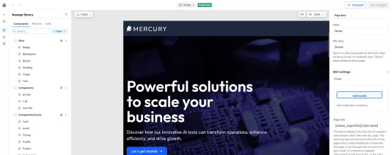 Editing the home page