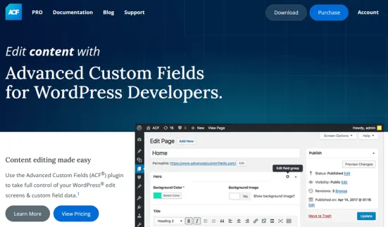 Wtyczka Advanced Custom Fields