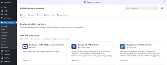 WooCommerce - panel administracyjny