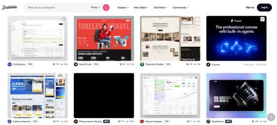 Inspiracje na stronie Dribbble