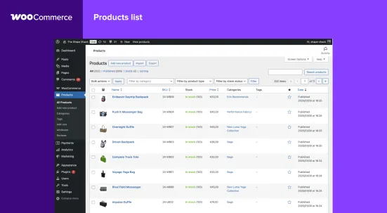 Panel administracyjny WooCommerce