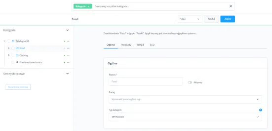 Zarządzanie kategoriami Shopware 6