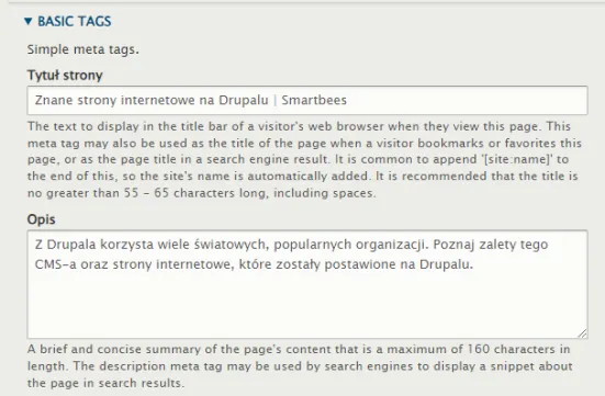 Meta description w Drupalu