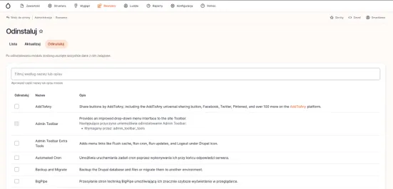 Jak odinstalować moduł?