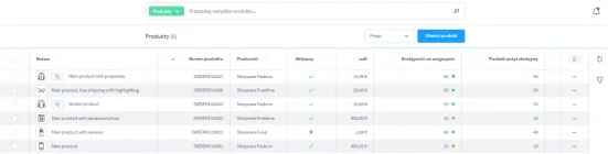 Zarządzanie produktami Shopware 6