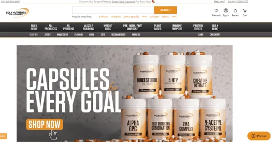 Bulknutrients - przykład sklepu bigcommerce