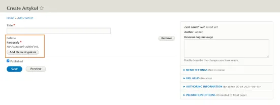 Tworzenie artykułu