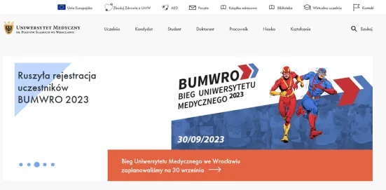 Wrocław Medical University's website